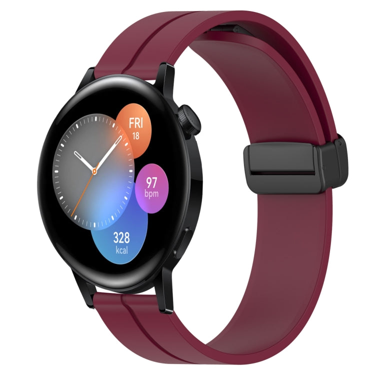 For Huawei Watch GT3 46mm 22mm Solid Color Magnetic Clasp Silicone Watch Band