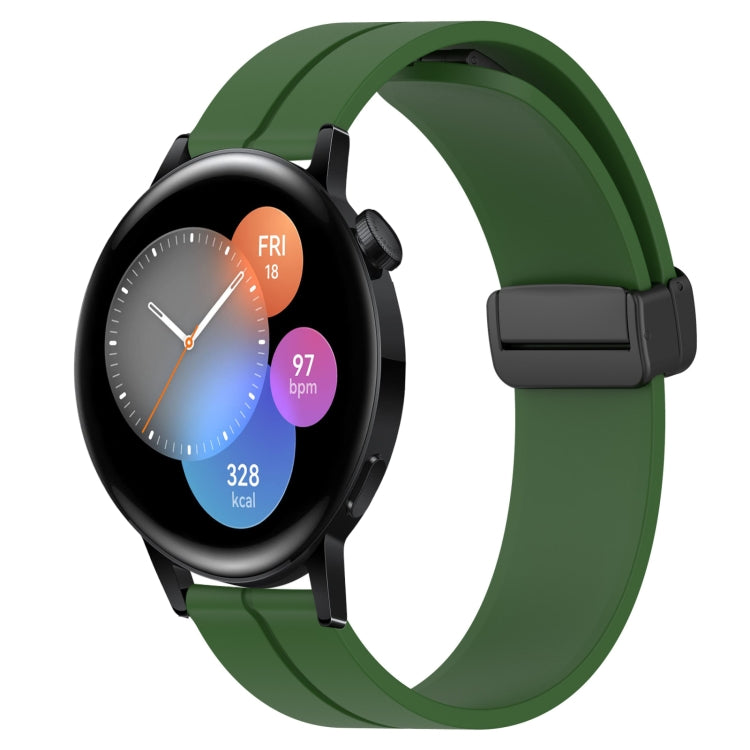For Huawei Watch GT3 46mm 22mm Solid Color Magnetic Clasp Silicone Watch Band