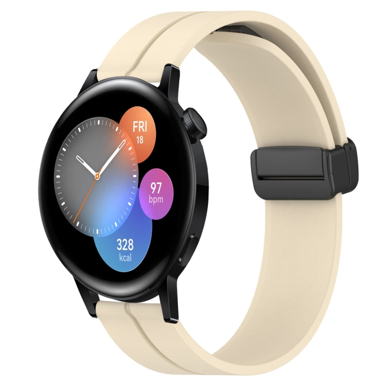 For Huawei Watch GT3 46mm 22mm Solid Color Magnetic Clasp Silicone Watch Band