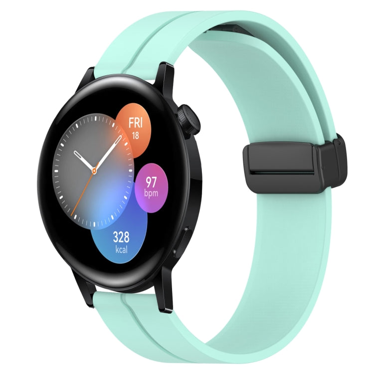 For Huawei Watch GT3 46mm 22mm Solid Color Magnetic Clasp Silicone Watch Band