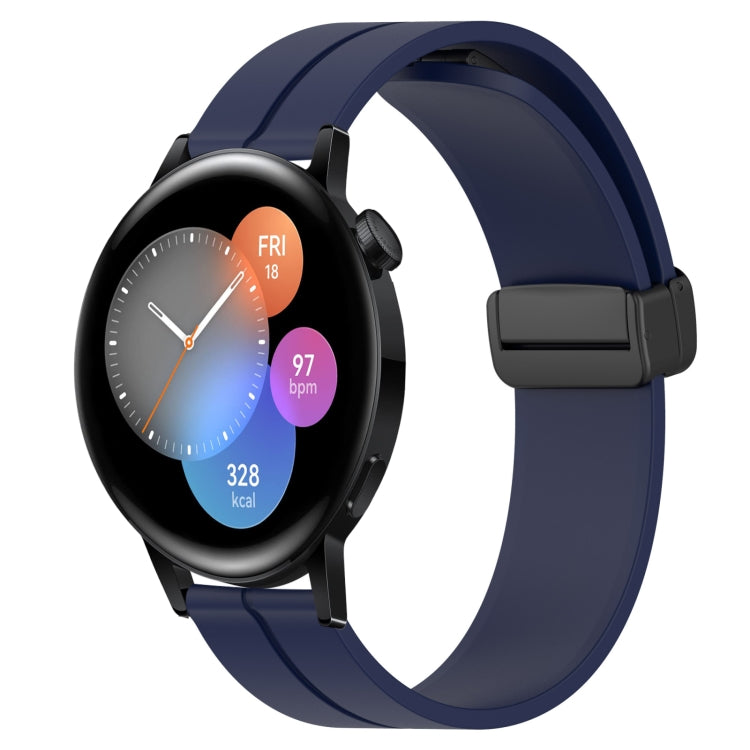 For Huawei Watch GT3 46mm 22mm Solid Color Magnetic Clasp Silicone Watch Band
