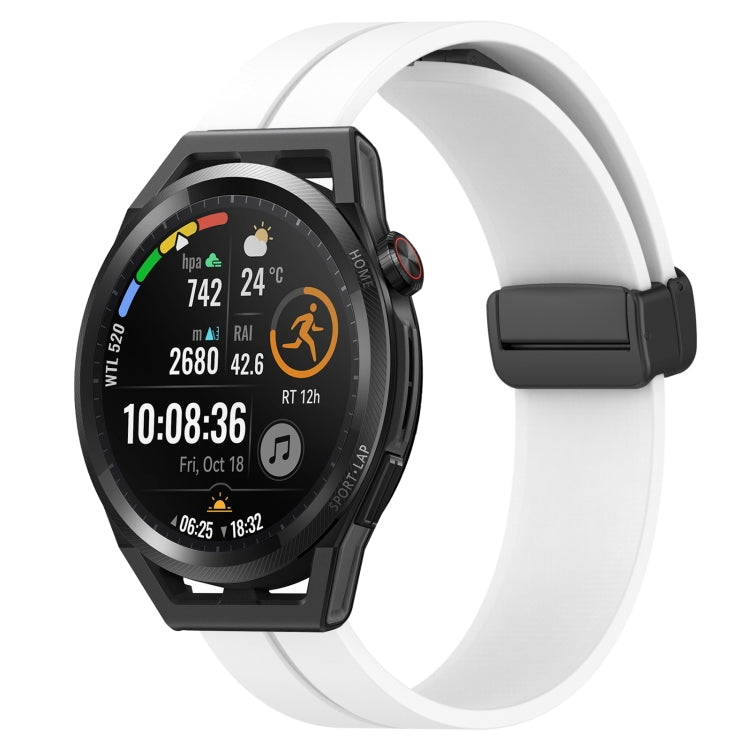 For Huawei Watch GT Runner 22mm Solid Color Magnetic Clasp Silicone Watch Band