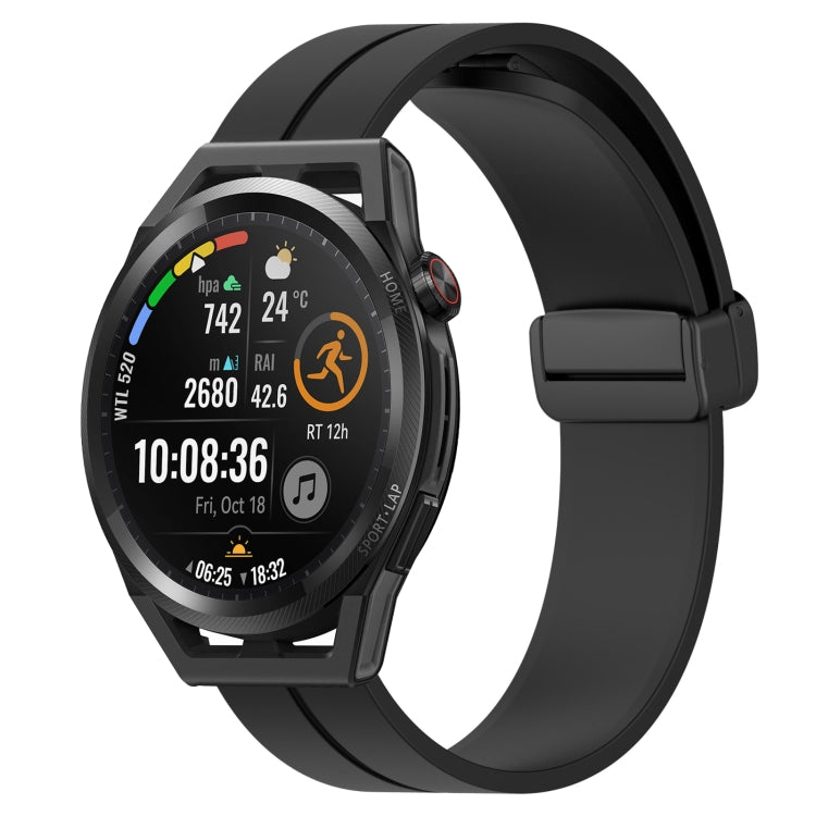 For Huawei Watch GT Runner 22mm Solid Color Magnetic Clasp Silicone Watch Band