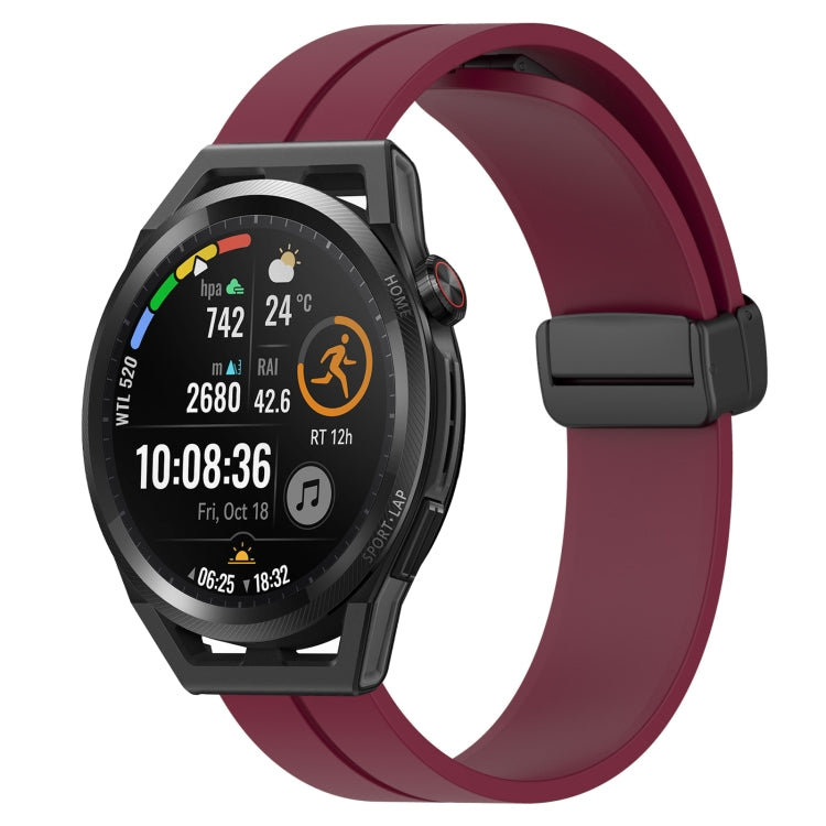 For Huawei Watch GT Runner 22mm Solid Color Magnetic Clasp Silicone Watch Band