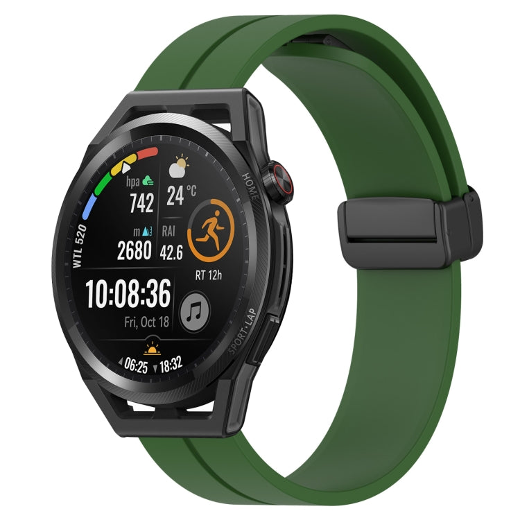 For Huawei Watch GT Runner 22mm Solid Color Magnetic Clasp Silicone Watch Band
