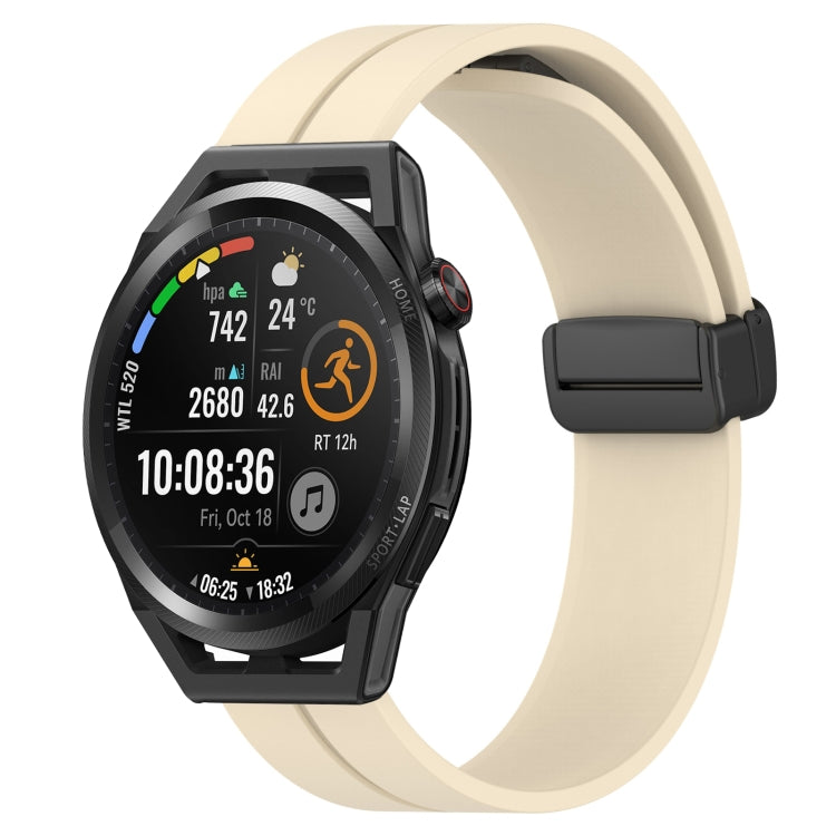 For Huawei Watch GT Runner 22mm Solid Color Magnetic Clasp Silicone Watch Band