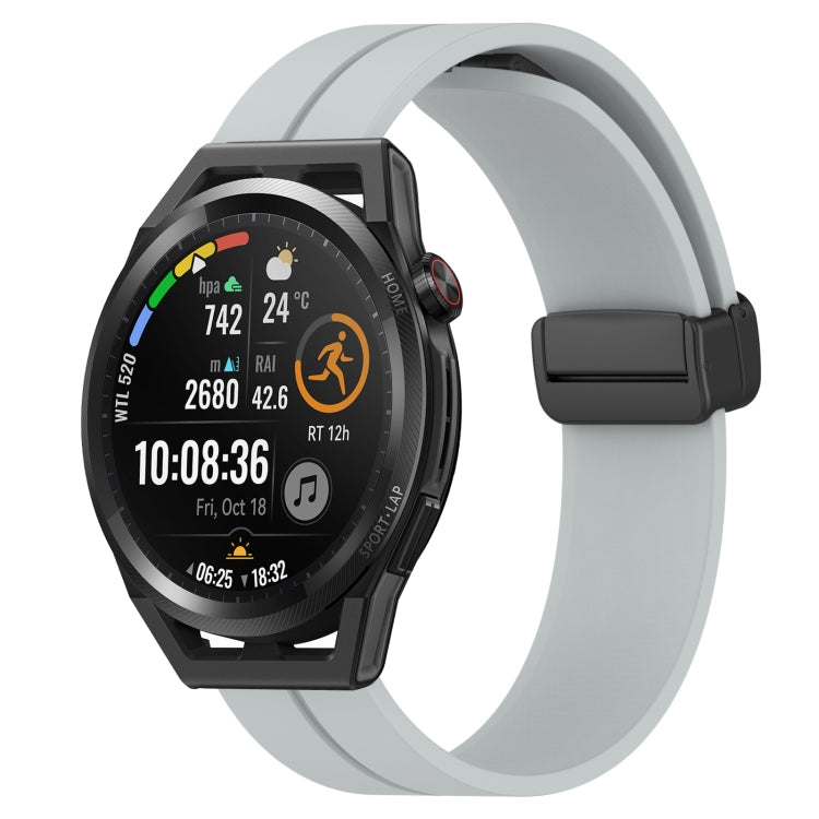 For Huawei Watch GT Runner 22mm Solid Color Magnetic Clasp Silicone Watch Band
