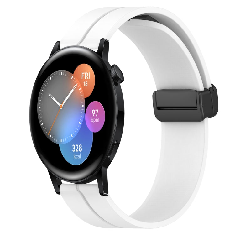 For Huawei Watch 3 22mm Solid Color Magnetic Clasp Silicone Watch Band