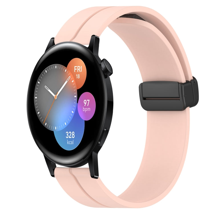 For Huawei Watch 3 22mm Solid Color Magnetic Clasp Silicone Watch Band