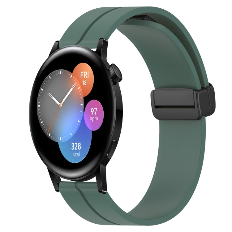 For Huawei Watch 3 22mm Solid Color Magnetic Clasp Silicone Watch Band