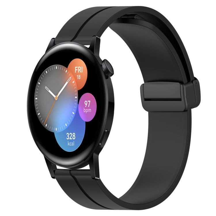 For Huawei Watch 3 22mm Solid Color Magnetic Clasp Silicone Watch Band