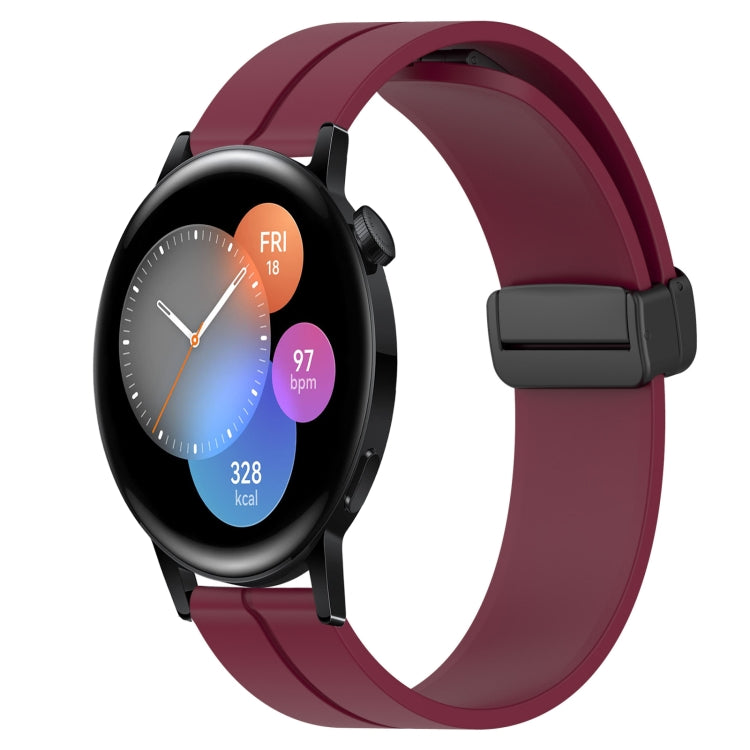 For Huawei Watch 3 22mm Solid Color Magnetic Clasp Silicone Watch Band
