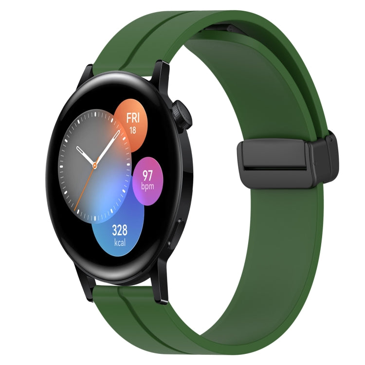 For Huawei Watch 3 22mm Solid Color Magnetic Clasp Silicone Watch Band