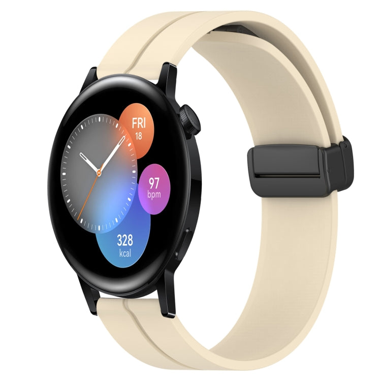 For Huawei Watch 3 22mm Solid Color Magnetic Clasp Silicone Watch Band