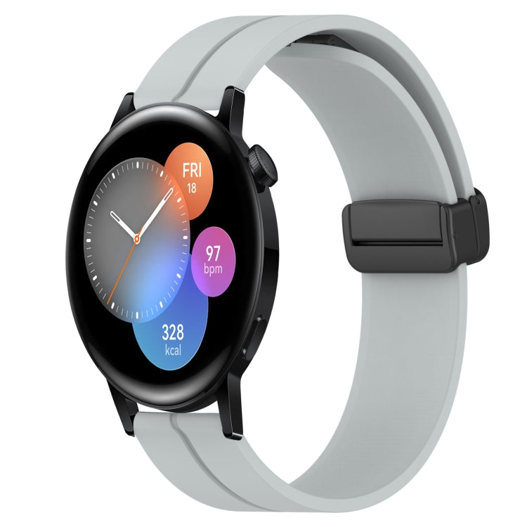 For Huawei Watch 3 22mm Solid Color Magnetic Clasp Silicone Watch Band