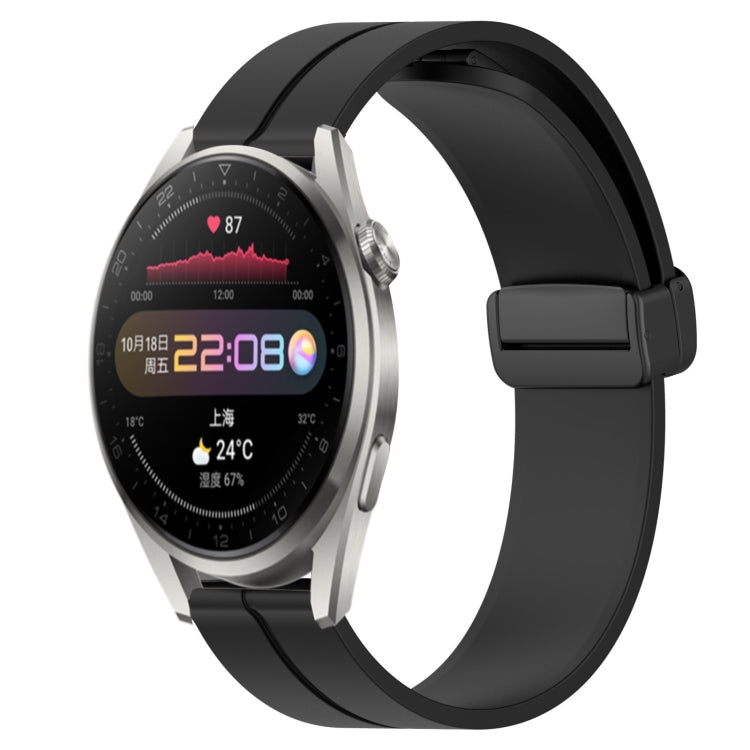 For Huawei Watch 3 Pro 22mm Solid Color Magnetic Clasp Silicone Watch Band