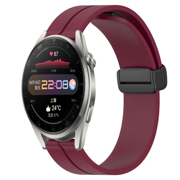For Huawei Watch 3 Pro 22mm Solid Color Magnetic Clasp Silicone Watch Band