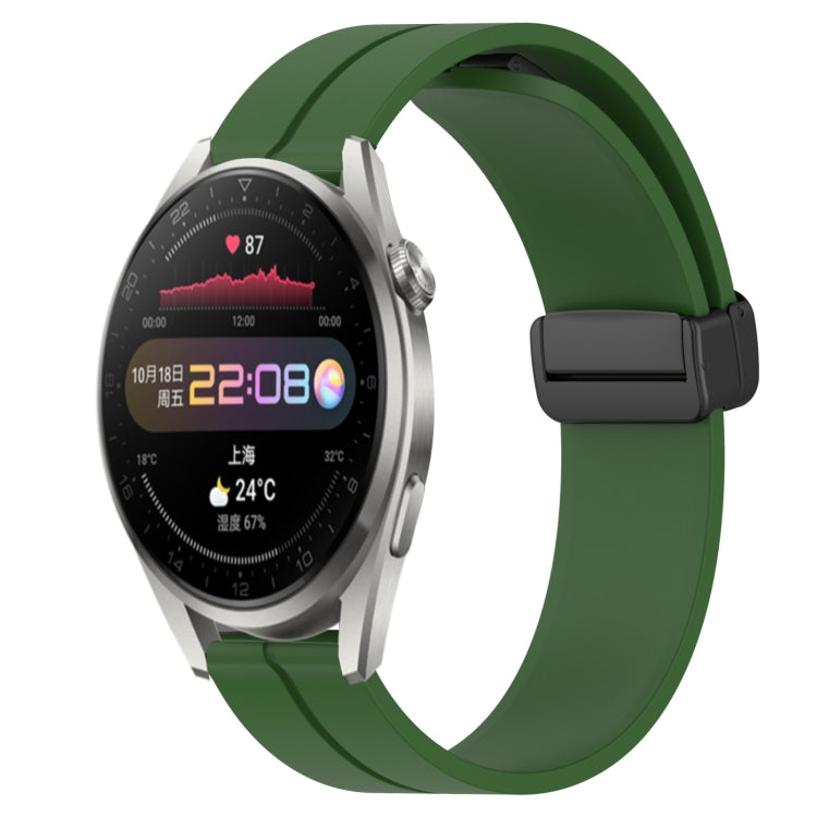 For Huawei Watch 3 Pro 22mm Solid Color Magnetic Clasp Silicone Watch Band