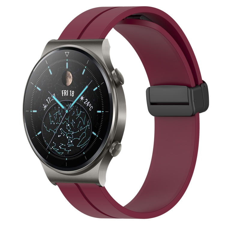 For Huawei GT2 Pro 22mm Solid Color Magnetic Clasp Silicone Watch Band