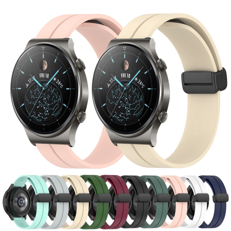 For Huawei GT2 Pro 22mm Solid Color Magnetic Clasp Silicone Watch Band