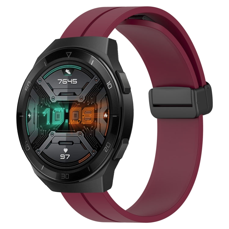 For Huawei Watch GT 2E 22mm Solid Color Magnetic Clasp Silicone Watch Band