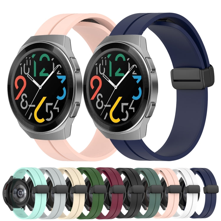 For Huawei Watch GT 2E 22mm Solid Color Magnetic Clasp Silicone Watch Band