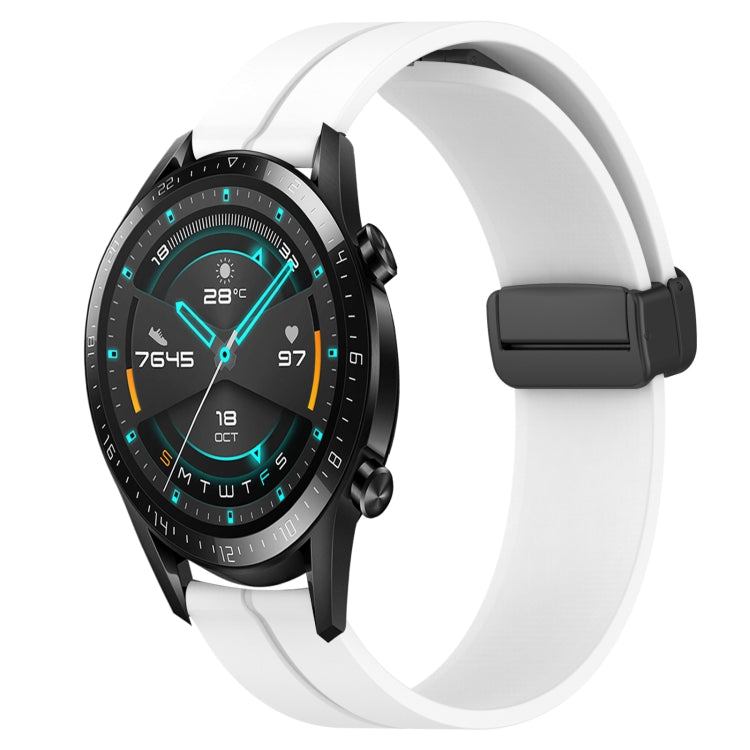 For Huawei GT2 46mm 22mm Solid Color Magnetic Clasp Silicone Watch Band