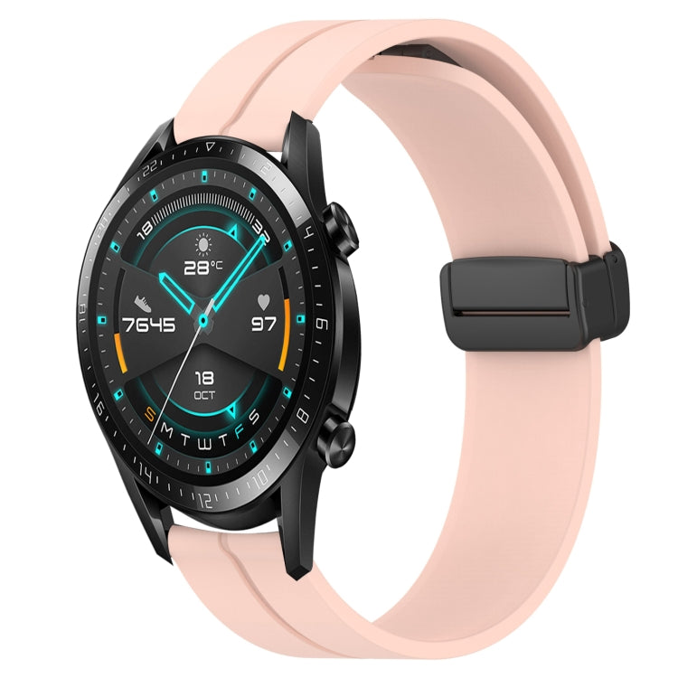 For Huawei GT2 46mm 22mm Solid Color Magnetic Clasp Silicone Watch Band