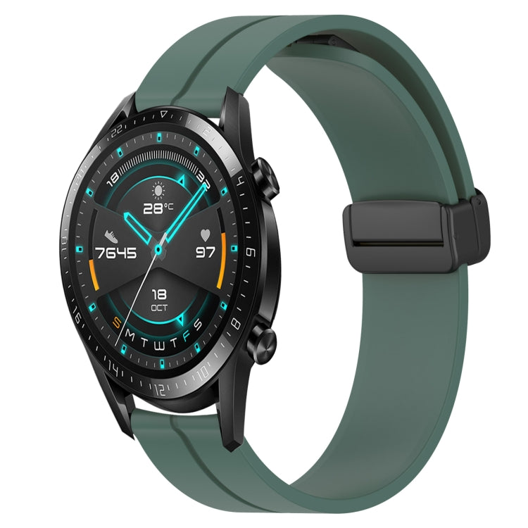 For Huawei GT2 46mm 22mm Solid Color Magnetic Clasp Silicone Watch Band