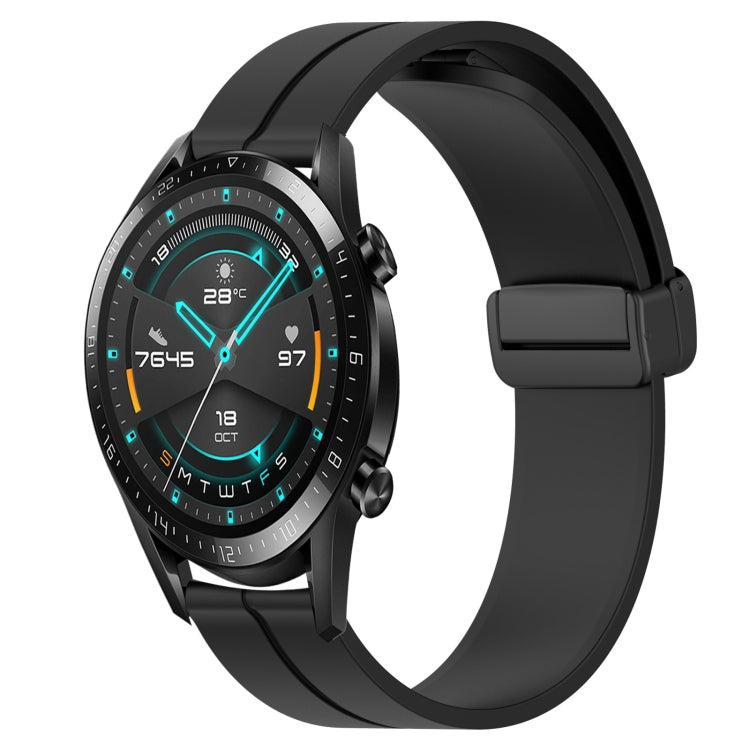 For Huawei GT2 46mm 22mm Solid Color Magnetic Clasp Silicone Watch Band