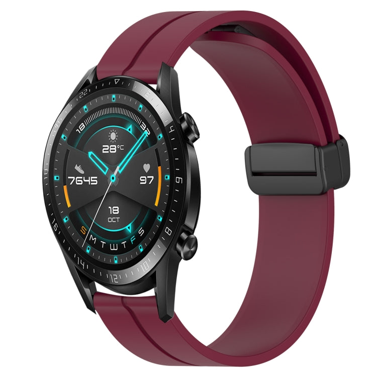 For Huawei GT2 46mm 22mm Solid Color Magnetic Clasp Silicone Watch Band