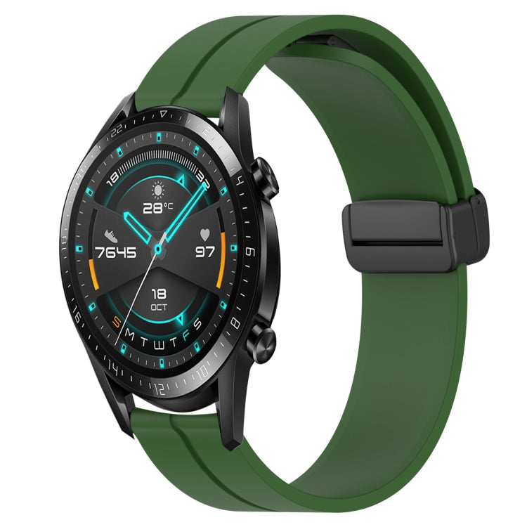For Huawei GT2 46mm 22mm Solid Color Magnetic Clasp Silicone Watch Band