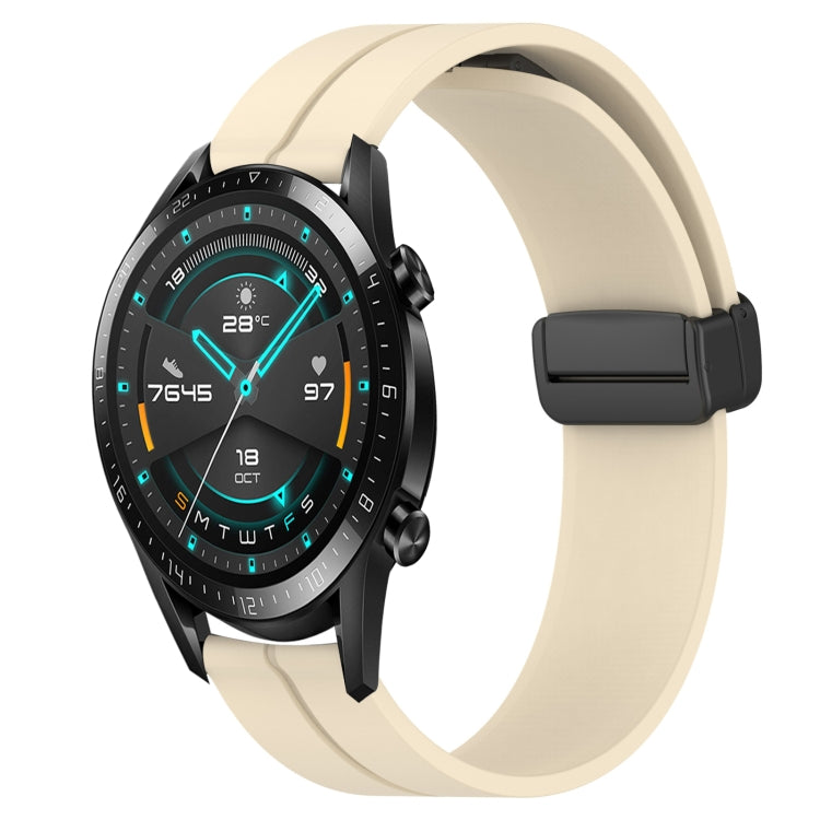 For Huawei GT2 46mm 22mm Solid Color Magnetic Clasp Silicone Watch Band
