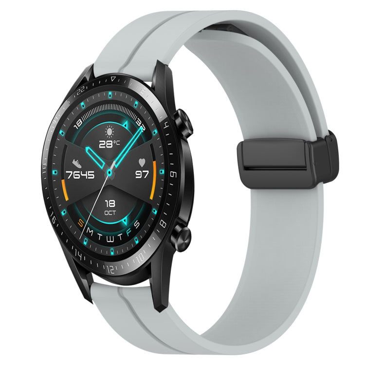 For Huawei GT2 46mm 22mm Solid Color Magnetic Clasp Silicone Watch Band