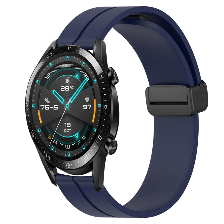 For Huawei GT2 46mm 22mm Solid Color Magnetic Clasp Silicone Watch Band