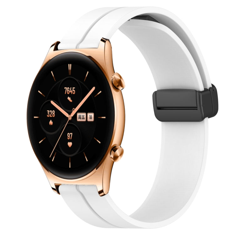 For Honor Watch GS 3 22mm Solid Color Magnetic Clasp Silicone Watch Band