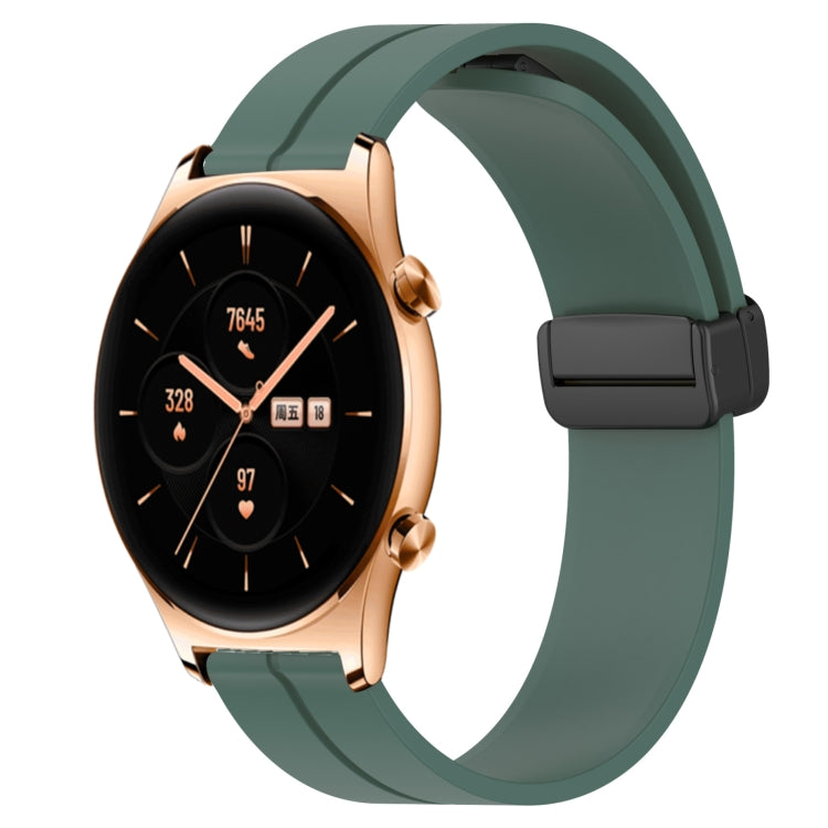 For Honor Watch GS 3 22mm Solid Color Magnetic Clasp Silicone Watch Band