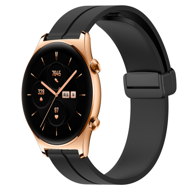 For Honor Watch GS 3 22mm Solid Color Magnetic Clasp Silicone Watch Band