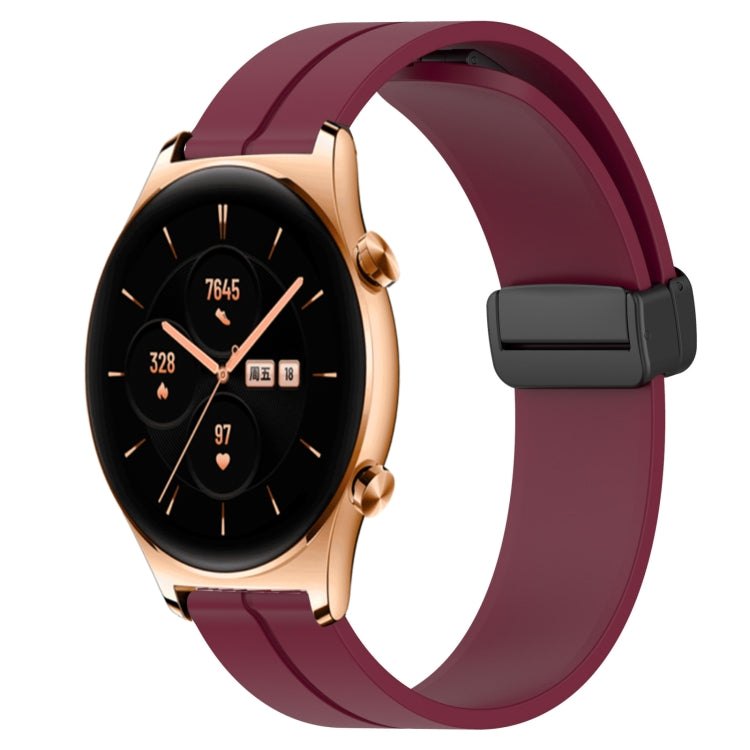 For Honor Watch GS 3 22mm Solid Color Magnetic Clasp Silicone Watch Band