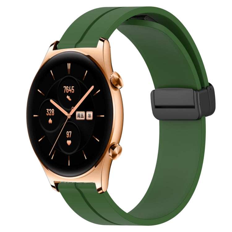 For Honor Watch GS 3 22mm Solid Color Magnetic Clasp Silicone Watch Band
