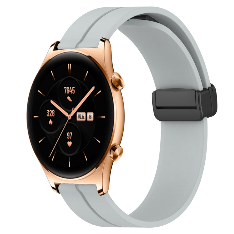 For Honor Watch GS 3 22mm Solid Color Magnetic Clasp Silicone Watch Band
