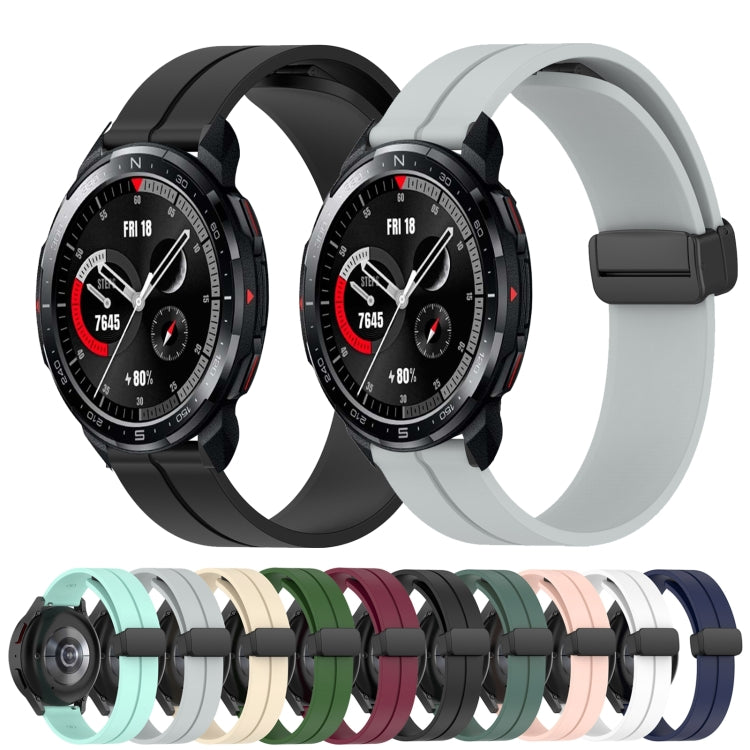 For Honor Watch GS Pro 22mm Solid Color Magnetic Clasp Silicone Watch Band
