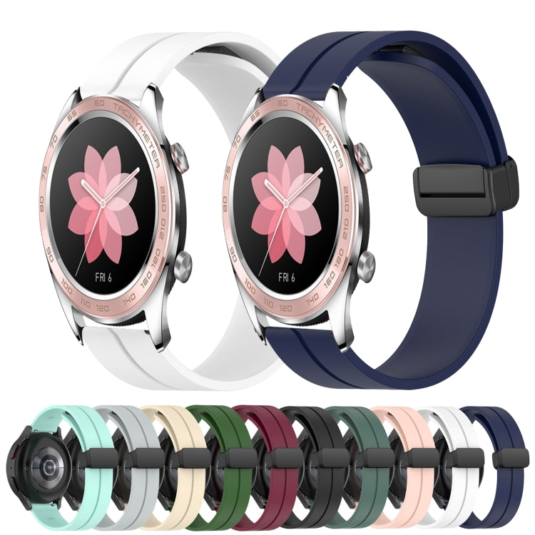 For Honor Watch Dream 22mm Solid Color Magnetic Clasp Silicone Watch Band