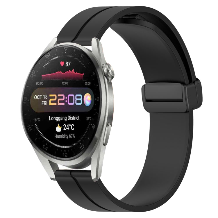 For Huawei Watch 3 Pro New 22mm Solid Color Magnetic Clasp Silicone Watch Band