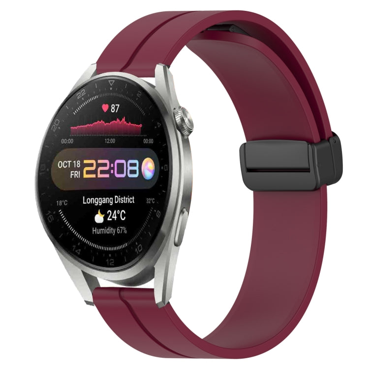 For Huawei Watch 3 Pro New 22mm Solid Color Magnetic Clasp Silicone Watch Band