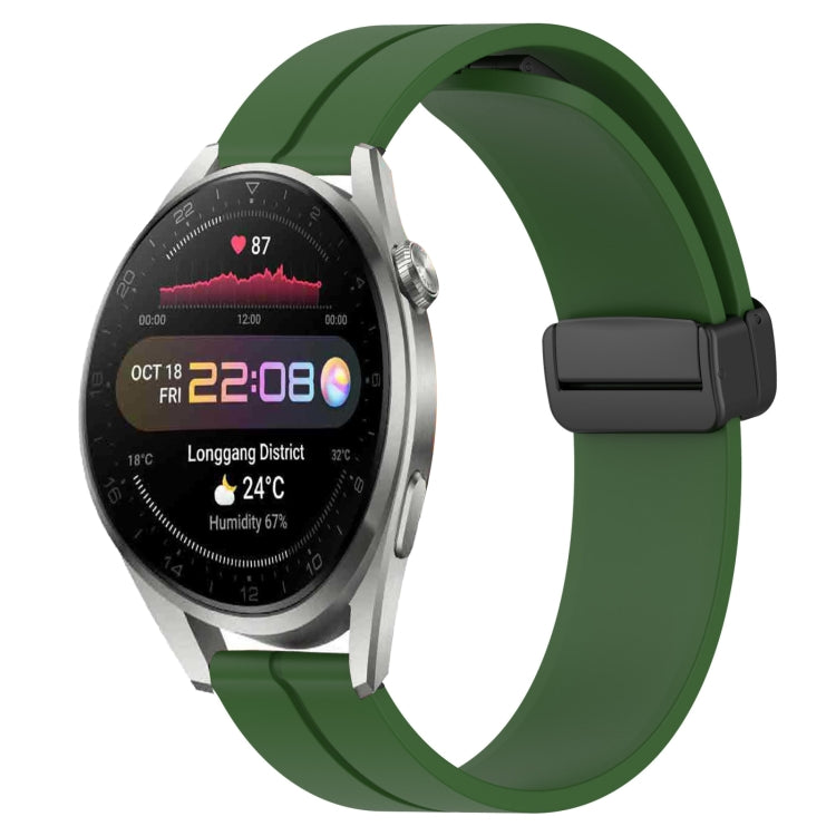 For Huawei Watch 3 Pro New 22mm Solid Color Magnetic Clasp Silicone Watch Band