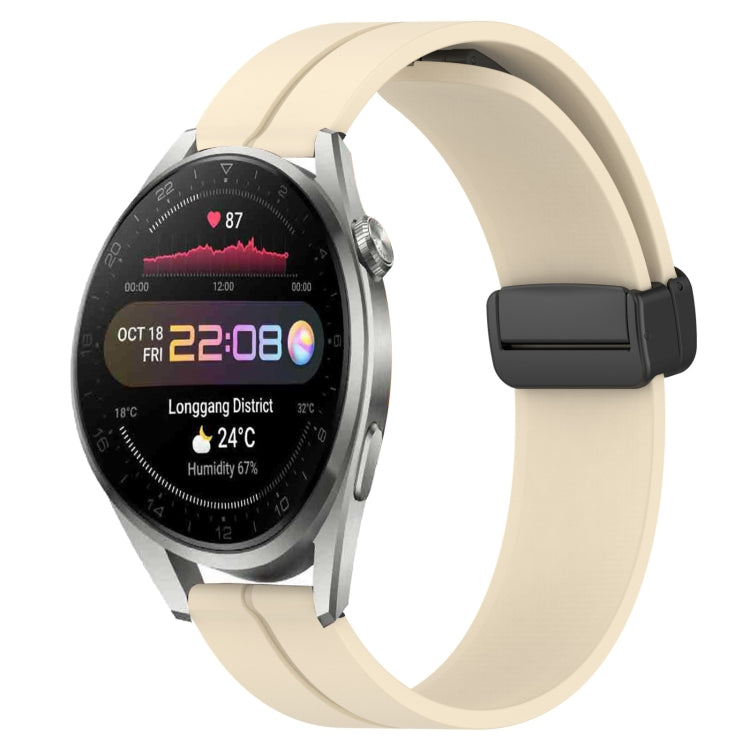 For Huawei Watch 3 Pro New 22mm Solid Color Magnetic Clasp Silicone Watch Band