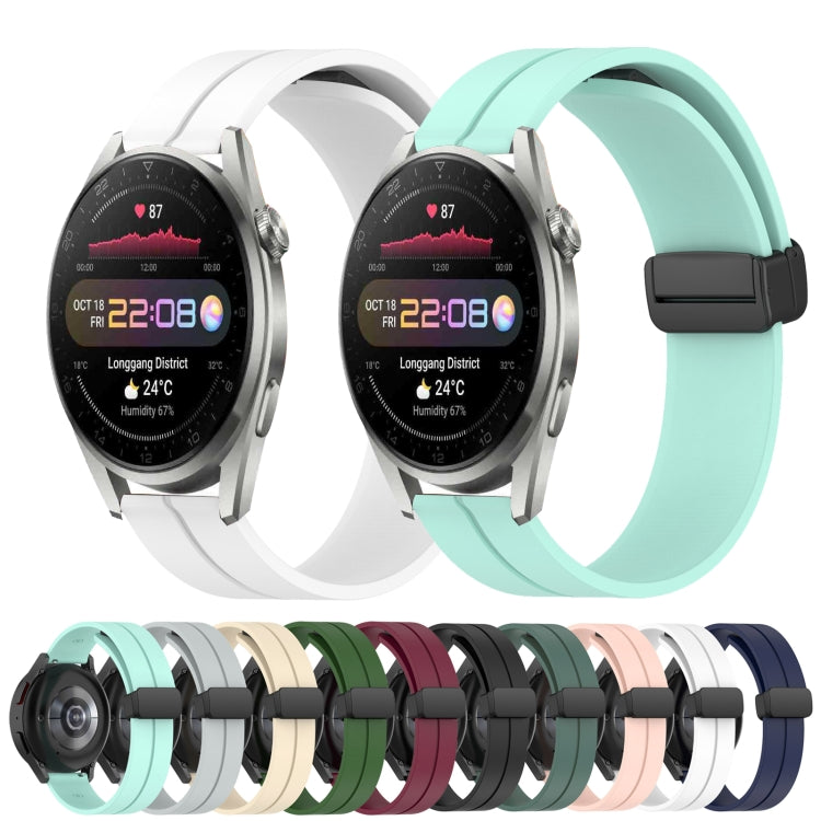 For Huawei Watch 3 Pro New 22mm Solid Color Magnetic Clasp Silicone Watch Band