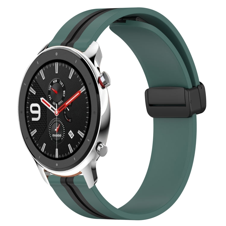 For Amazfit GTR 4 22mm Folding Magnetic Clasp Silicone Watch Band