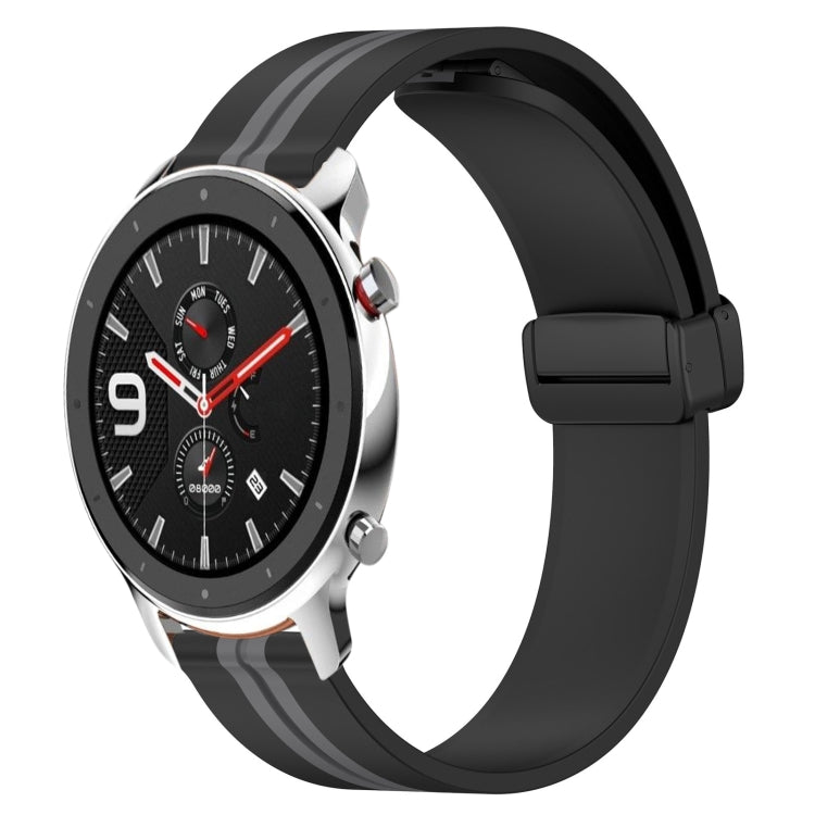 For Amazfit GTR 4 22mm Folding Magnetic Clasp Silicone Watch Band